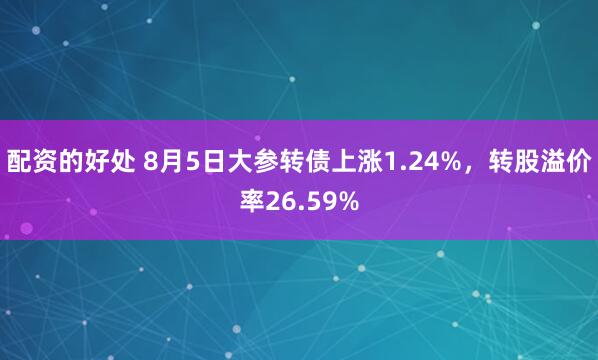 配资的好处 8月5日大参转债上涨1.24%，转股溢价率26.59%
