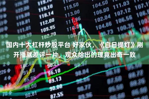 国内十大杠杆炒股平台 好家伙，《白日提灯》刚开播就差评一片，观众给出的理竟出奇一致